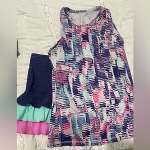 Sofibella Abstract Activewear Tennis Athletic Tank Size M Drifit Pickleball Golf